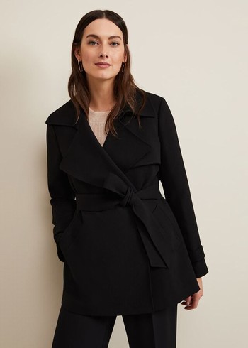 Phase Eight Demi Belted Coats Black USA | 0973184-ZG